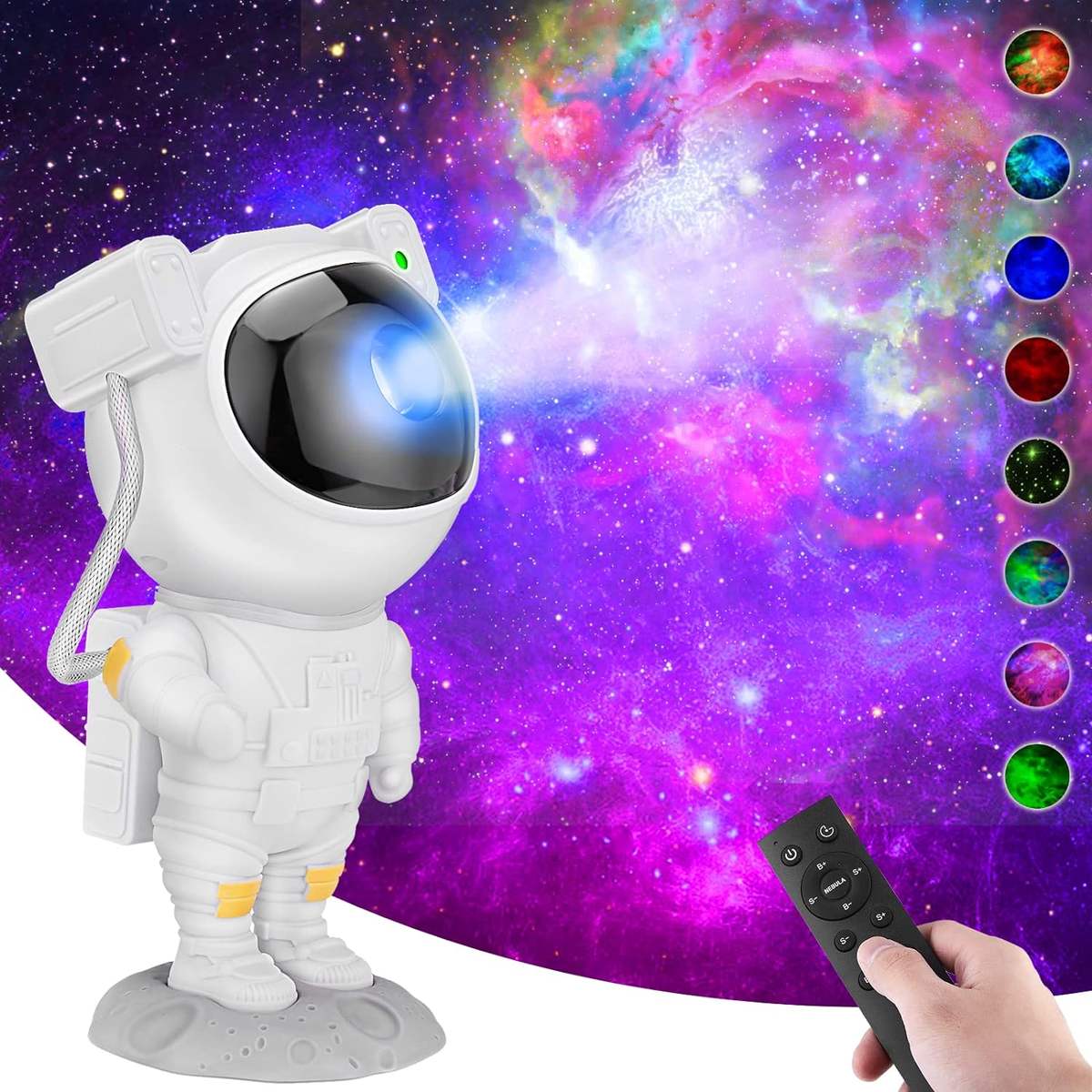 Astronaut Galaxy Star Projector Night Light | 360° Rotating Magnetic Head | Remote Control LED Galaxy Lamp | USB Night Light for Bedroom, Kids Room & Home Decor