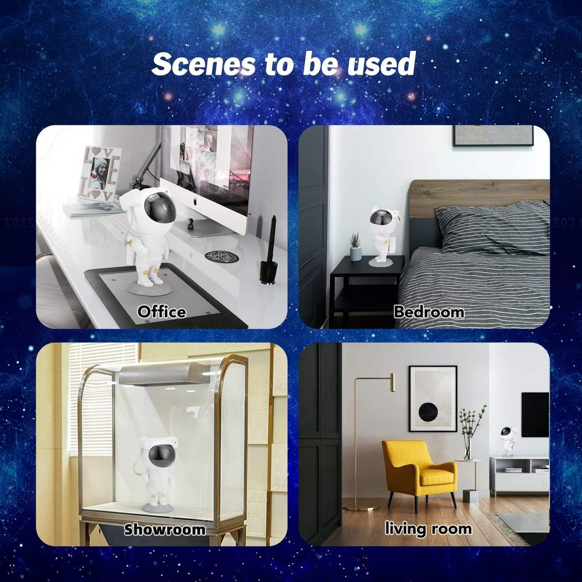 Astronaut Galaxy Star Projector Night Light | 360° Rotating Magnetic Head | Remote Control LED Galaxy Lamp | USB Night Light for Bedroom, Kids Room & Home Decor